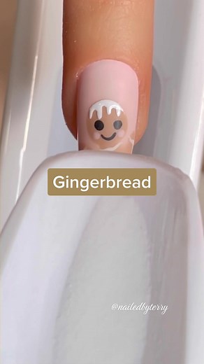 Adorable Gingerbread Man Nail Set Tutorial