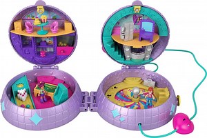 Polly Pocket Double Play Skating Compact, 2-in-1 Playset with 2 Micro Dolls & 16 Accessories