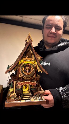 Pam DUZYOL on Instagram: "Time becomes a little more magical with the ROKR Cuckoo Clock Mechanical 3D Wooden Puzzle 🕰️✨ Inspired by a fairytale woodland cottage, this DIY clock isn’t just a puzzle — it’s a beautiful piece of art. 🪵 Made from laser-cut wooden pieces 🧩 Fun and satisfying to build ⏰ Fully functional clock once assembled 🌲 Charming cuckoo design straight out of a storybook Perfect for puzzle lovers, cozy home decor fans, or a unique gift idea 🎁 Watch it come to life piece by pi