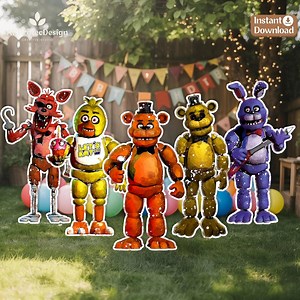 FNAF Character Party Cutouts, Freddy Fazbear Birthday Decor (digital Download) - Etsy