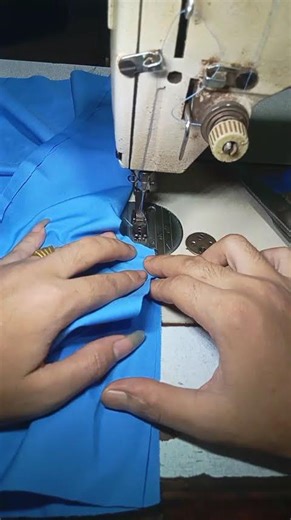 How to sew a shirt: Sew the front panel to the back panel, including the back shoulder panels.