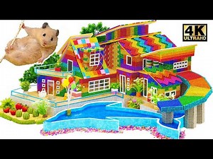 DIY - Rainbow Hamster Maze with Colorful Magnet | Mouse Maze and Dolphin Slime