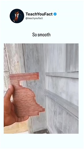 teachyoufact | #The post features a 19-second video of a plasterer using a custom wooden trowel to shape a smooth, curved concrete ledge on a wall,... | Instagram
