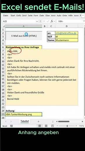 Excel verschickt E-Mails automatisch!