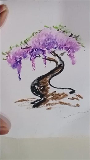 purple flowers tree | sundar Gachh | shorts #shorts #art #drawingideas #drawing
