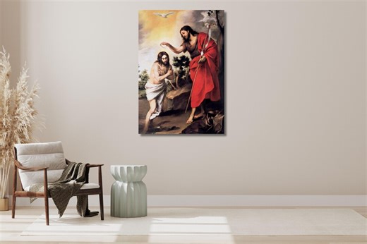 The Baptism of Christ 1655, Bartolome Esteban Murillo, Jesus Christ Poster, Christian Art, Religious Bible Art | Canvas Wall Art Home Decor - Etsy Canada