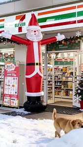 Christmas inflatable aerial dancers in front of the store#christmas #inflatable #dancers