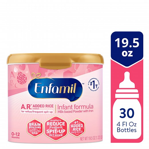Enfamil A.R. Powder Baby Formula, Designed to Reduce Frequent Spit-Up in 1 Week, 19.5 Oz​ Tub