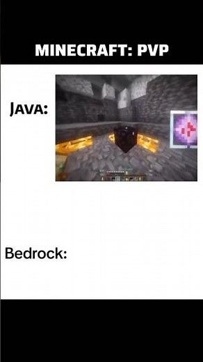 Minecraft PVP In Java VS Bedrock ⚔️ #minecraft #shorts