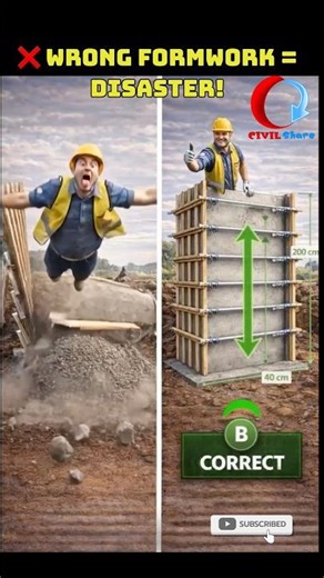 Wrong vs Right Formwork Placement | Site Mistake Explained! 😱 | CIVIL Share | #formwork