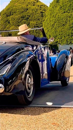 CLASSIC 1939 BUGATTI TYPE 57 STELVIO BY GANGLOFF DRIVING AT CAR CONCOURS SHOW! #shorts #viral #yt