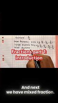 Fractions part 1: introduction