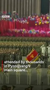 North Korean leader Kim Jong-un has overseen a huge display of his country's military personnel and equipment. State media broadcast the parade and described a new type of submarine-launched ballistic missile as "the world's most powerful weapon". More: https://bbc.in/3nUR3ap | BBC World Service