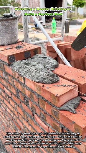 Watching a Master Bricklayer Build a Perfect Wall