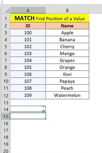 How to Use MATCH Function in Excel