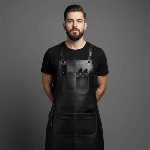 Personalized Black Leather Apron, Full Grain, Blacksmith Bar-apron, Barber-apron, Workshop-apron, Woodworking Tool Pocket-apron,gift-for-her - Etsy