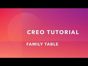 Creo Parametric Tutorial for Beginners | Creo| Family Table