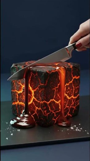 Lava veins glass block — slow pressure, glowing fractures, and deep molten cracks 🔥🧊Pure ASMR ✨