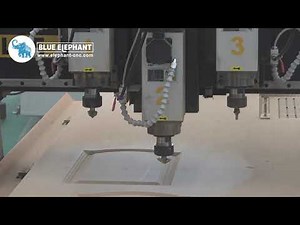Jinan Blue Elephant CNC Router with three spindle and rotary for Wood industry