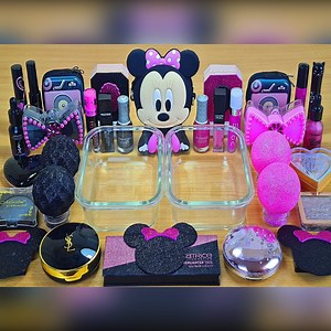 62K views · 807 reactions | Minnie BLACK vs PINK SLIME Mixing makeup and glitter into Clear Slime Satisfying Slime Videos | Luxury Cosmetics | Facebook