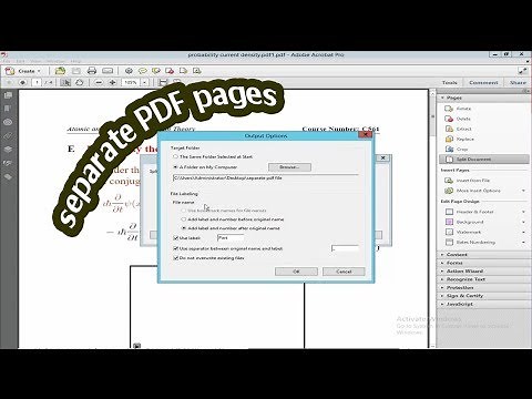 How to separate PDF pages in single pdf document by using Adobe Acrobat pro