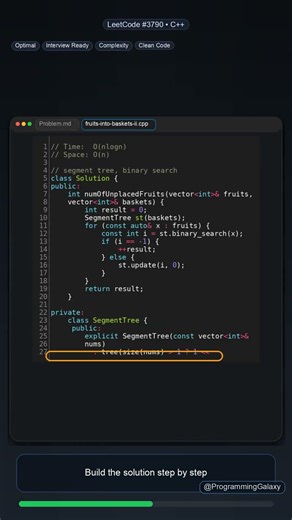 Fruits Into Baskets II in C++ | Fast LeetCode Solution #shorts