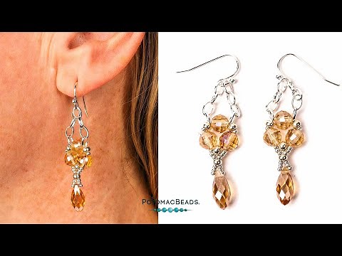 Chain and Crystal Drop Earrings - DIY Jewelry Making Tutorial by PotomacBeads