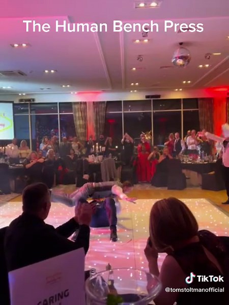 Tom Stoltman's Hilarious Suited Bench Press Party