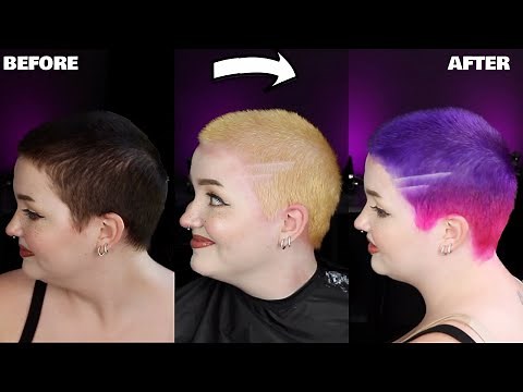 Pink & Purple Buzz Cut!