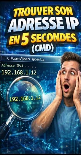 💻 Trouver son adresse IP en 5 secondes (CMD) #cmd #windows #windows10 #windows11 #astuce #shorts