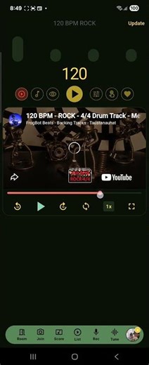 This metronome syncs to YouTube