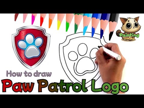 How to draw Paw Patrol Logo ❤️ easy drawing for children | Painting with Agi | step by step