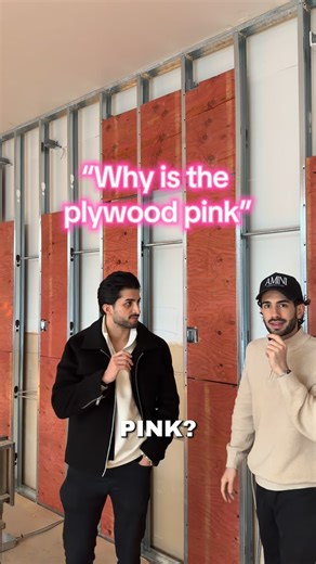 Amini Construction Inc. on Instagram: "‘Pink Plywood’ Fire-rated backing plywood is typically treated with intumescent fire retardant coatings or, more commonly for certified FRTW (Fire Retardant Treated Wood), infused with inorganic salts through a pressure process. These coatings are designed to swell and form a char layer when exposed to heat, insulating the wood and slowing the spread of fire. Project: @prestonsvancouver @coasthotels @coastincoalharbour Design: @currantdesign Build: @amini.c