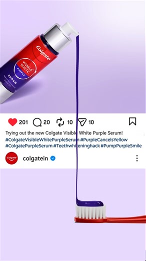 Colgate India on Instagram: "Stop scrolling! Is it magic or just superior color-correction? We say both! 💜✨ If you haven't tried the Colgate Purple Serum yet for a whitening boost for your smile, you're officially missing out . Who's tried it already? Let us know! ⬇️ #Colgate #ColgateVisibleWhitePurpleSerum #PurpleCancelsYellow #ColgatePurpleSerum #PumpPurpleSmile"