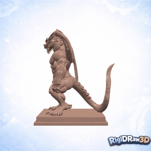 Muscular Dragon Humanoid Stone Figure – RDW3D-IDEMF