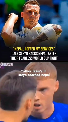 cricket news on Instagram: "South African pace legend Dale Steyn publicly offered his services to the Nepal cricket team after their stunning performance against England in the ICC Men’s T20 World Cup, where Nepal lost by just four runs despite dominating large parts of the match. Reacting to the game, Steyn posted on social media saying “Nepal, I offer my services to you if you ever need ’em. Up, up and UP”, praising their courage, skill and fighting spirit on the global stage. His gesture was 
