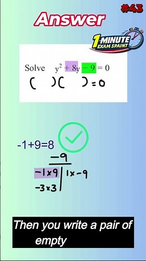 1-Minute Exam Sprint #43 | Factorising Quadratics GCSE Maths