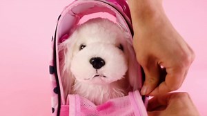 Pucci Pups – Plush Puppy – Dog Carrier – Pink Polka Dot Glam Bag & Maltese Pup and Comb – Stuffed Animal – 3+ Years