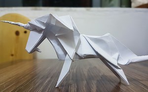 复杂的独角兽折纸,挑战完成！Origami Unicorn by Roman Diaz(part 1 of 2) -Yakomoga Origami tuto