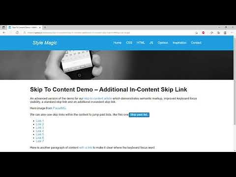 Using a Skip to Content Link When Navigating with the Keyboard