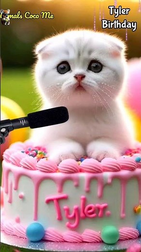HAPPY BIRTHDAY TO YOU TYLER | HAPPY BIRTHDAY SONG WITH NAMES | Adorable Cute Cat 😺