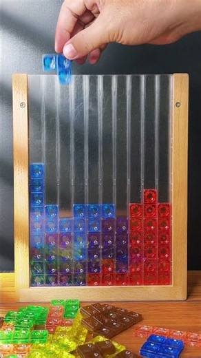 ASMR Rainbow Tetris Blocks 🌈 Relaxing Puzzle Stacking