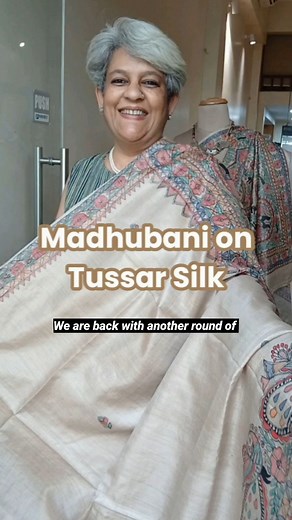 4.7K views · 161 reactions | Classic Tussar Silk Saree with Madhubani...