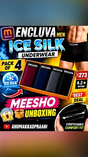🔥 Meesho Silk Underwear 🩳 Worth It or Waste? | Honest Unboxing & Review 👍 #meesho #unboxing #shorts