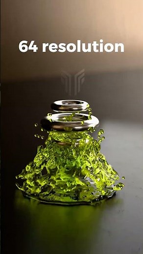 Satisfying Fluid Simulation In #blender - 32 vs 164 resolution