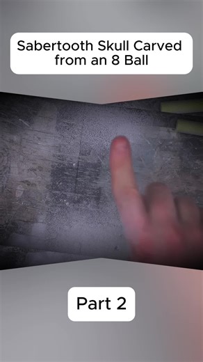 Sabertooth Skull Carved from an 8 Ball