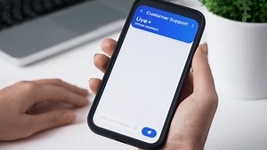 Live chat with the customer service chatbot. Artificial intelligence assistant provides online support for client of a business.