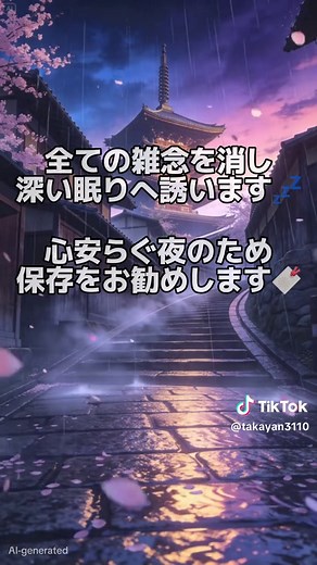 120分放置動画。穏やかな睡眠導入と癒し、極上のリラックスをお届けします。幻想的な五重塔と優しい雨音が、日常の喧騒からあなたを遠ざける隠れ家となりますように。いつでもこの静寂に帰れるよう保存して、心穏やかな夜をお過ごしください。0･5倍速×ループ再生推奨🔂#120分放置動画 #睡眠 #睡眠導入 #癒し #リラックス
