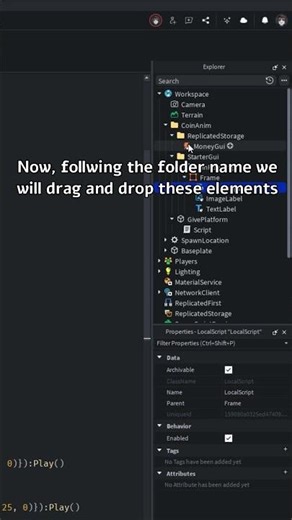 How to make Currency Popup in 40 Seconds #robloxstudio #robloxedit #robloxdev