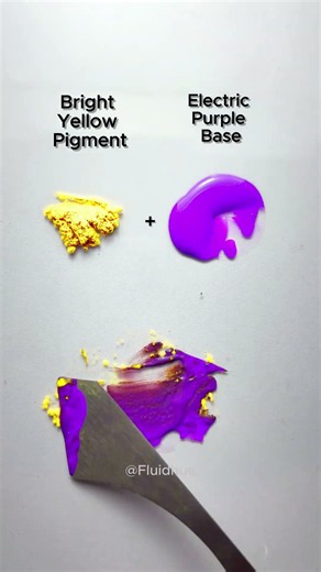 Mixing Bright Yellow Pigment + Purple Paint! 😱💛💜 #shorts #satisfying #colormixing